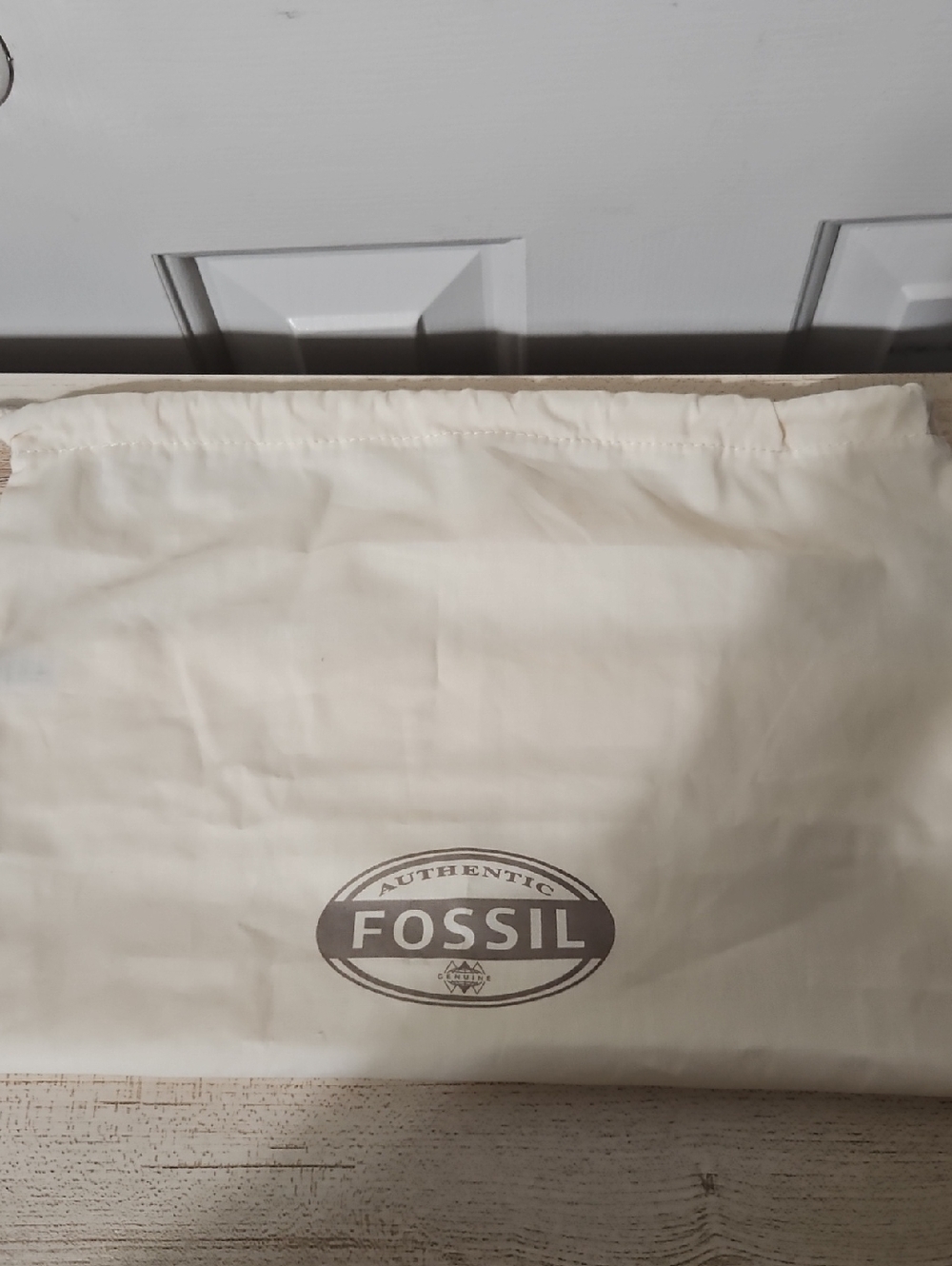 Fossil NWOT Cream Drawstring Logo Dust Bag